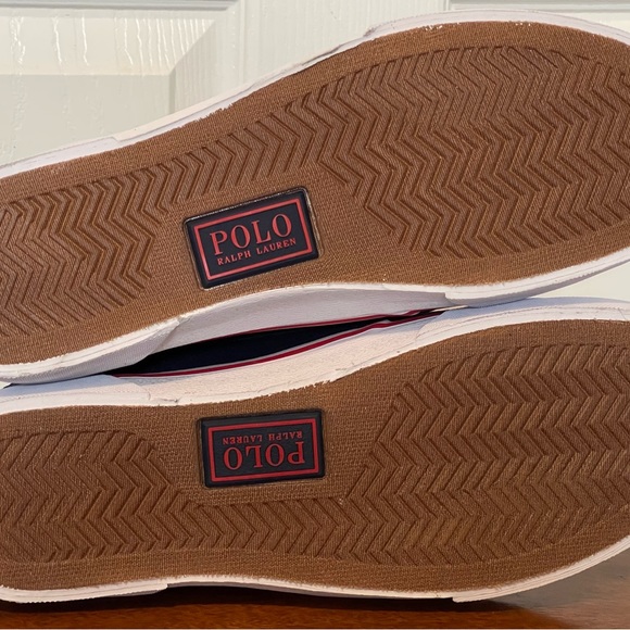 Polo Ralph Lauren Faxon X Low Canvas BoatShoes Sneaker Navy Red Men Size 8 NEW - Picture 8 of 9
